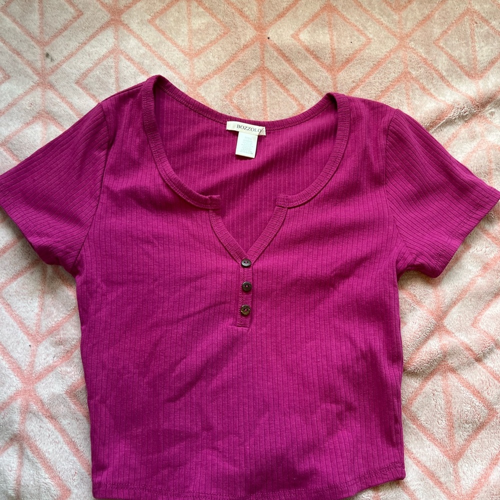 Wild Fable Women's Pink Ribbed Top